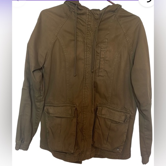 American Eagle Outfitters Jackets & Blazers - AMERICAN EAGLE OUTFITTERS WOMENS ARMY GREEN OUTDOOR JACKET HOOD